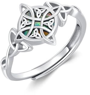 Celtic Knot Ringe für Frauen Sterling Silber Abalone Shell Adjustable Ring Schmuck Geschenke für Mädchen