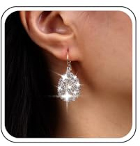 Atentuyi Gold Crystal Drop Earrings - Wedding, Bridal & Party - Rhinestone Teardrop Dangle Earrings - Nickel Free, Zinc Metal, Pear Shape Stones