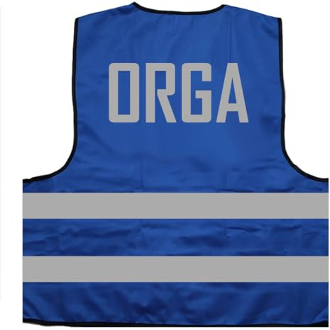 ORGA Organisation Warnweste BZW. Signalweste mit reflektierendem Aufdruck - Größe S/M, Blau