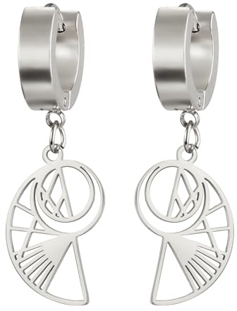 Goldener Schnitt Ohrringe für Mathe-Liebhaber Fibonacci Spirale Tropfen Ohrringe Fibonacci-Zahlen Schmuck Heilige Geometrie Mathematik Geschenke für Frauen Mathematiklehrer Architekt (silber 3)