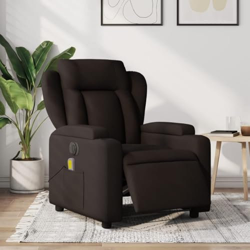Homgoday Massagesessel Elektrisch Fernsehsessel mit Liegefunktion Relaxsessel Ruhesessel Liegesessel Polstersessel TV Sessel mit Verstellbare Rückenlehne Dunkelbraun Stoff