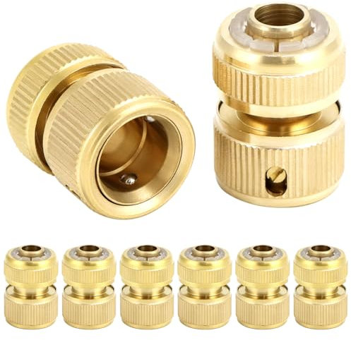 QWORK® 8 Stück Messing Schnellkupplungs für 1/2 Schlauchleitungen, für Autowäsche, Gartenarbeit und mehr