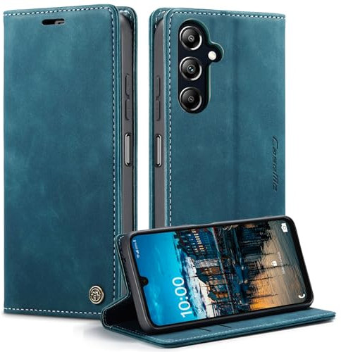 KZB Handyhülle für Samsung Galaxy A16 5G/4G Hülle Premium Leder Klappbar Tasche Flip Case Magnet Kartenfach Standfunktion Klapphülle Schutzhülle für Samsung Galaxy A16 5G/4G - Blaugrün