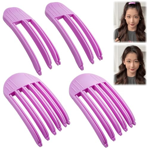 4 Piezas Clip de Volumen para Raíces, Clip de Pelo Voluminizador Peines de 3 y 6 Dientes, Pinzas para El Pelo sin Rastro, Pinzas para El Cabello Planas Pelo de Volumen Natural para Hombres y Mujeres