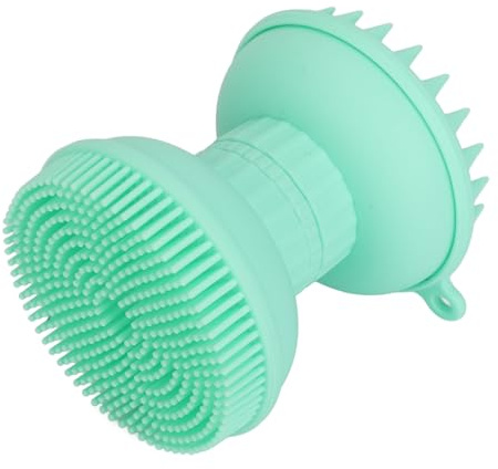 Brosse de Nettoyage pour le Visage à Double Tête en Silicone, Laveuse du Cuir Chevelu Ergonomique, Nettoyeur de Pelage pour le Nettoyage du Visage, Massage de la Tête