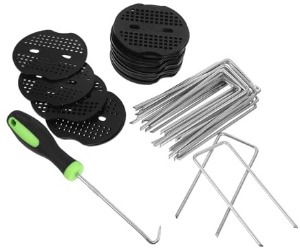 ibasenice Clous à Gazon Acier Et Joints De Jardin Forme De u avec Crochet Piquets De Fixation Solides pour Toiles De Protection Et Clôtures