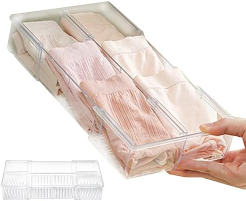 Generico Organizzatore del cassetto della biancheria intima - bidoni della conservazione 'abbigliamento trasparenti, contenitori divisori regolabili | di organizzazione 'armadio del guardaroba