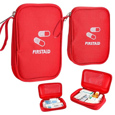 ZRUEWOT Medikamententasche Set 2 Stück – Große & Kleine Reiseapotheke Tasche – wasserdichte Erste Hilfe Tasche leer, Notfalltasche Klein für Zuhause Büro Auto Reisen