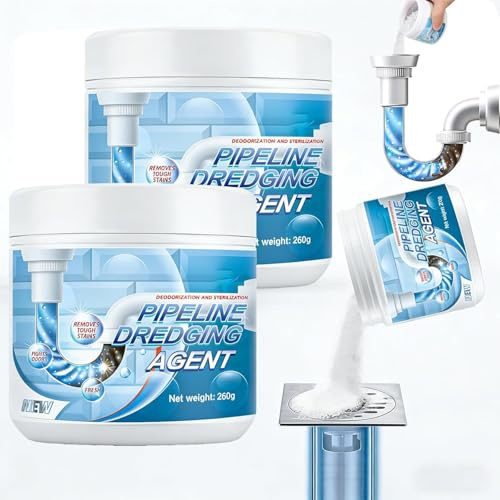 Rohrreiniger Extrem Stark Abflussreiniger, 2026 Neu Rohrreiniger, Multifunktionales, Leistungsstarkes Abflussreinigerpulver Gegen Verstopfungen, Drain Cleaner für Küche, Bad & Toilette (2Pcs)