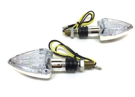 Streetparts24 LED Blinker Blinkerleuchte Set Chrom E-Geprüft passend für Roller Moped Motorrad Universal – Hochwertiges Blinkerset mit M8-Gewinde