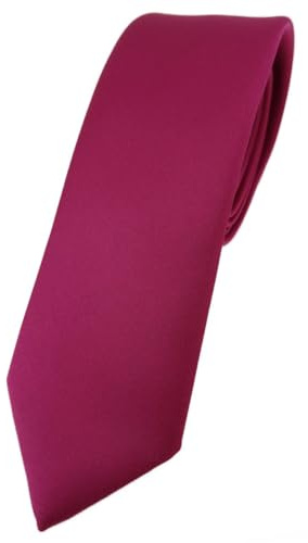 TigerTie Herren Krawatte – schmale 5,5 cm Krawatte in einfarbigem Design, ideal für Geschäftstermine, festliche Anlässe und die Freizeit.