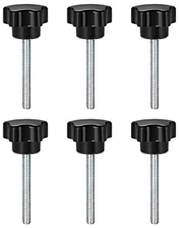 sourcing map 6Stk Stern Knöpfe Griffe M6 x 60mm Außengewinde Stahl Zinklegierung Bolzen Ersatz PP de