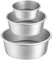 Lawei Lot de 3 Ensemble de Moules à gâteau Ronds Revêtemen Moule Professionnel Aluminium anti-adhésif avec Base Amovible Moules - 10 cm, 15 cm, 20 cm