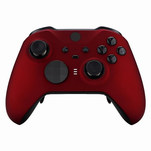 eXtremeRate Scarlet Red Soft Touch Grip Faceplate Cover, Front Housing Shell Case Replacement Kit for Xbox One Elite Series 2 Controller Model 1797 - Controller NOT Included