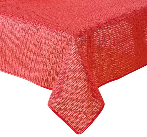 Gartentischdecke Tischdecke Weichschaummaterial rutschfest wetterfest 6 Farben (Rot, 140cm rund)