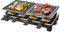 Aigostar Grill Elettrica 1500W, Grill Raclette con Pietra Naturale, Piastra Antiaderente, Raclette 8 Persone, Termostato Regolabile, Piastra Combinata, Nero