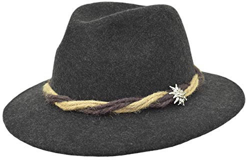 Melegari Faustmann Tiroler Edelweiss | Bergmütze | Alpinenhut | Herren Damen | Sommer / Winter, Grau 59