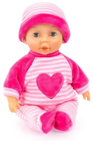Bayer Design 92802AS My First Baby 28cm, Babypuppe, Weichkörperpuppe mit Schlafaugen, sehr handlich, niedliches Outfit, rosa