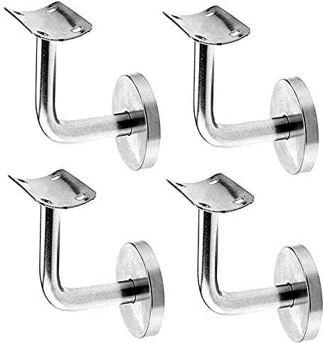 Cosmpeak 4 Stück Edelstahl Handlaufträger Halterung Wandhalter Geländer Läufe Unterstützung Handlaufstütze für Handlauf Wandhalter Geländer Läufe Unterstützung Halterung