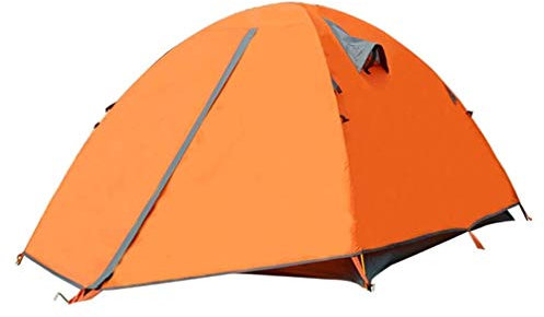SMSOM 2-Person-Zelt, wasserdichtes Kuppelzelt für Camping mit abnehmbarem Regen-Fliegen und Tragetasche, 2-3 Person Zelt im Freien, Orange (Color : Orange)