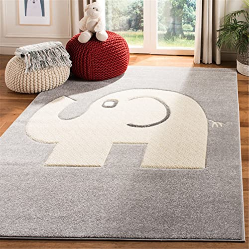 Teppiche Kinderzimmer Babymatte Groß Kinderteppiche Flauschige Schutzmatten Waschbare Matten Kindermatte fürs Babyzimmer Kleinkinderzimmer (Kleiner grauer Elefant,60 * 90cm)