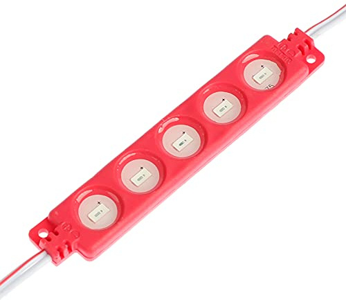 Rotes LED-Modul DC12V 1,2 W dekoratives Licht für Buchstabenschild, Werbung, Leuchtkasten mit Klebeband auf der Rückseite (200 Stück)