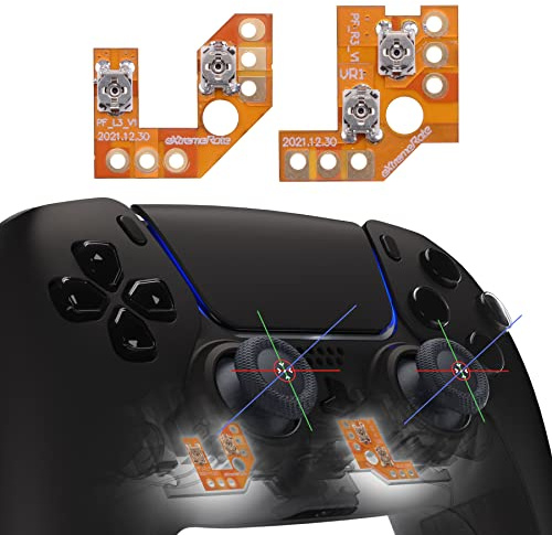 eXtremeRate Drifix Thumbsticks Drift Fix Reparatur Kit für ps5 Controller BDM-010/020/030/040/050/060, Custom Joysticks Regulator Board Regler Flexkabel Zubehör für ps5 Controller