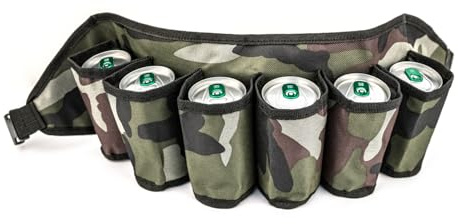 Awxevcik Beer Belt, Beer and Drink Belt Bag Waist Storage Bag Beer Belt, Oxford Cloth Beer Belt Holder (Camouflage)