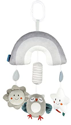 Baby Kinderwagen Spielzeug,Aufhängen an Babyschale, Bettchen, Plüschtier mit Glöckchen Regenbogen-Plüschtier zum Greifen und Spielen für Babys für Babys und Kleinkinder ab 0+ Monaten