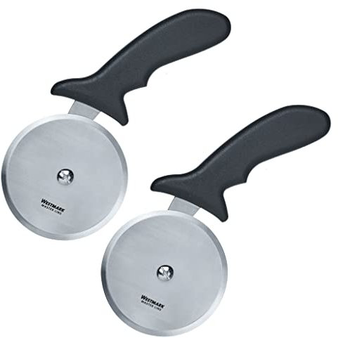 Westmark 2 Profi-Pizzaschneider/XXL-Pizzaroller, Klingenmaß: ø 10 cm, Länge: 23 cm, Rostfreier Edelstahl/Kunststoff, Master Line, Schwarz/Silber, 132822E3