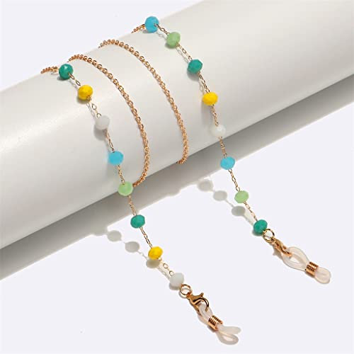 SUNMME Modische Bunte Kristall-handgefertigte Metall-Brillenkette, Brillenseil