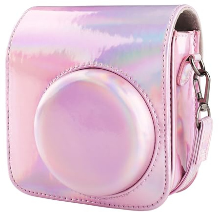 BriLumin Housse pour Fujifilm Mini 12, de Housse Protection en Cuir PU Compatible avec Instax Appareil Photo Instantané Mini (Couleur Rose)
