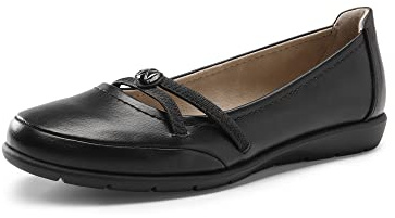DREAM PAIRS Ballerines Femme Élégante Chaussures Plates Classique avec Lanières Croisées Confortables Noir SDFA2361W-NEW-E Taille 36 (EUR)