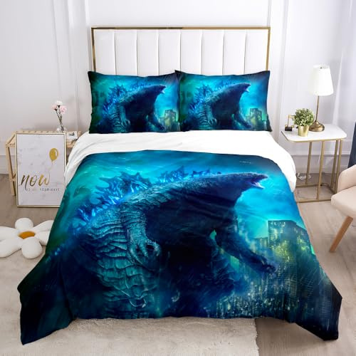 sonicpony Duvet Cover Set Queen Size for Men Boys Dinosaur Comforter Cover Bedding Set 3D Print 1 Piece Quilt Cover with Zipper Closure 2 Pieces Pillow Shames No Comforter (Dino26, Full/Queen)