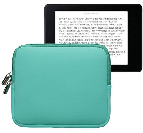 kwmobile Schutztasche für eReader - Neopren Tasche Hülle Cover Case Schutzhülle Mintgrün - 17,5 x 14,7 cm Innenmaße