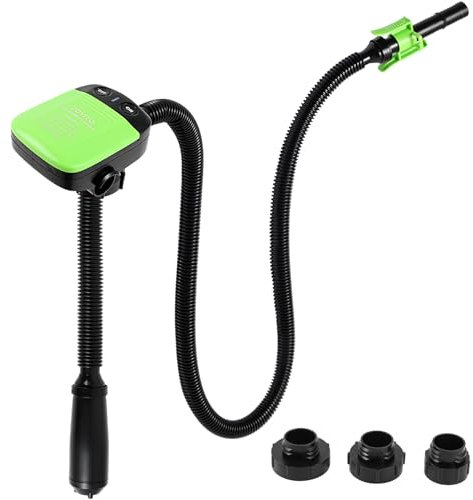 Automatic Lquild Transfer Pump With Auto-Stop, AA Battery Powered Portable Pump for Gasoline Diesel Fuel Fluid Oil Kerosene With 3 Adapters Fits Most Gas Cans,Up to 2.4 Gallon Per Minutes