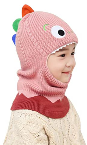XIUH Kinder Wintermütze Schals Ohrenklappe Jungen Mädchen 2 In 1 Kleinkinder Beanie Kinderschal Winter Mädchen Strick Mützen Und Schal Winter Mützen Mädchen 2-6 Jahre