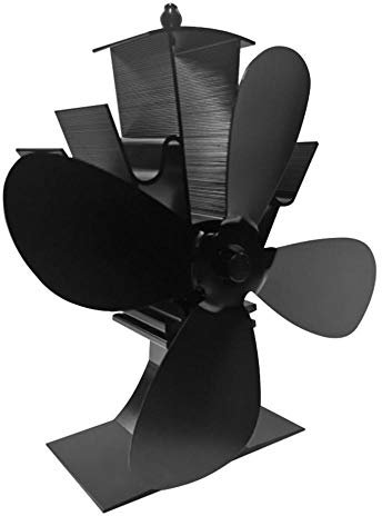 HPTHLY Fireplace 4 Blade Heat Powered Stove Fan Log Wood Burner Eco Friendly Quiet Fan Home Efficient Heat Distribution Hot Fan