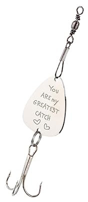 HONMEET Angelhaken Schlüsselanhänger Mit Gravur You Are My Greatest Catch Personalisierter Anhänger Witterungsbeständig Filigranes Design Praktisch Für Täglichen Gebrauch Als Taschen Oder