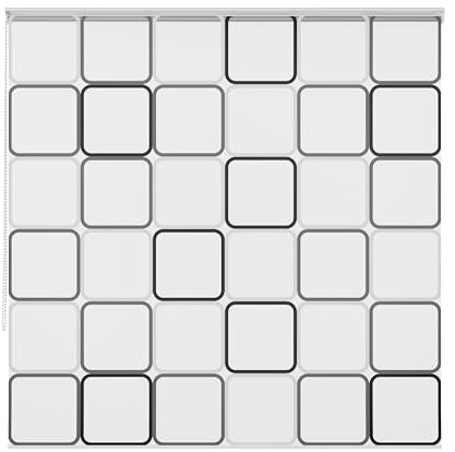 AQUABAD Vaskaflex Estor de bañera/Estor de Ducha, Longitud: 240 cm, Ancho: 140 cm, Diseño: Cuadrados