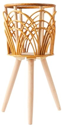 perfk Cesta de ratán para macetas de Suelo, contenedor de Flores, Cesta para macetas, Cesta para Plantas con Soporte para Restaurante, Bar, cafetería, Altura Total 42cm