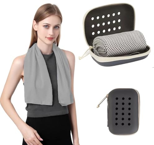 FENQURO Asciugamano da Viaggio in Microfibra, Asciugamano da Bagno e Telo Mare, Asciugatura Rapida - Super Assorbente - Ultra Compatto, Ottimo per Sport, Palestra, Yoga e Zaino in Spalla（grigio）