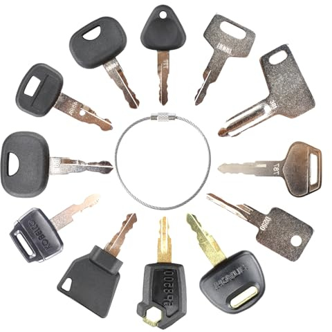 Juego de 12 llaves de encendido de repuesto universales para excavadoras, maquinaria de construcción, camión volquete, tractor