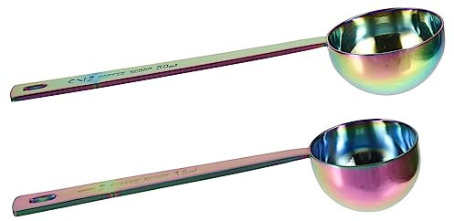 Cabilock Cucharas Para Café 2 Cucharas Medidoras De Acero Inoxidable Orificio Para Colgar Para Preparar y Medir Leche