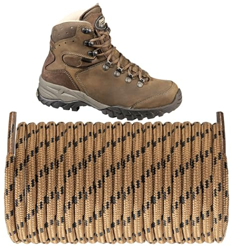 NDTEZUGT Ø4 Mm Cordones Redondos Resistentes Al Desgarro Para Meindl Botas De Senderismo, Zapatos De Trekking, Cordones Largos Y Delgados Para Botas, Chukka (Caqui,120cm)