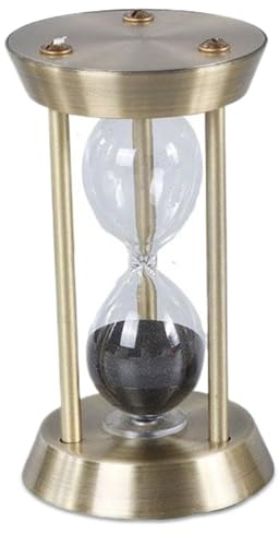 Sandtimer, 4,7x2.7 Gold Sanduhr 10 Minuten, Sanduhr mit schwarzem Sand, stille Exquisite und dekorative Timer für Zuhause, Restaurant, Hotel