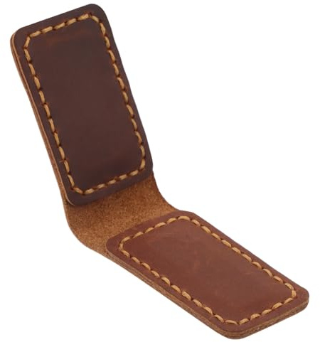 HOODANCOS Vintage Magnetische Geldklammer Mit Kabelorganizer Und Lesezeichen Für Männer Handgefertigter Datenkabelhalter Braun Für Vordertaschen Und Ordnung