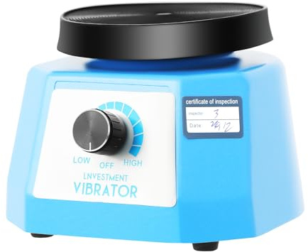 100W 4'' Gipsrüttler Dentallabor Dentalrüttler, Elektrischer Oszillator, Dental Runder Shaker Lab Ausrüstung, Geschwindigkeit Dentallaborgeräte (Blau)