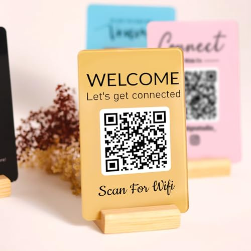 Personalized Acrylic QR Code Sign – Venmo Cashapp Scan to Pay payment sign Custom Business Social Media QR Signs Salon Acrylic Sign Wifi Plate (Style 3)