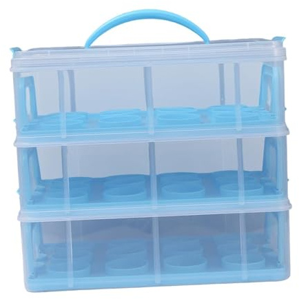 KIXZSAZ Convenient Cupcake Transporter for Freshly Baked Pastries, 3 Tiers
